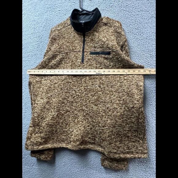 Eddie Bauer Sweatshirt Mens Extra Large Brown 1/4 Zip Pullover Fleece Mock Neck - Picture 9 of 12